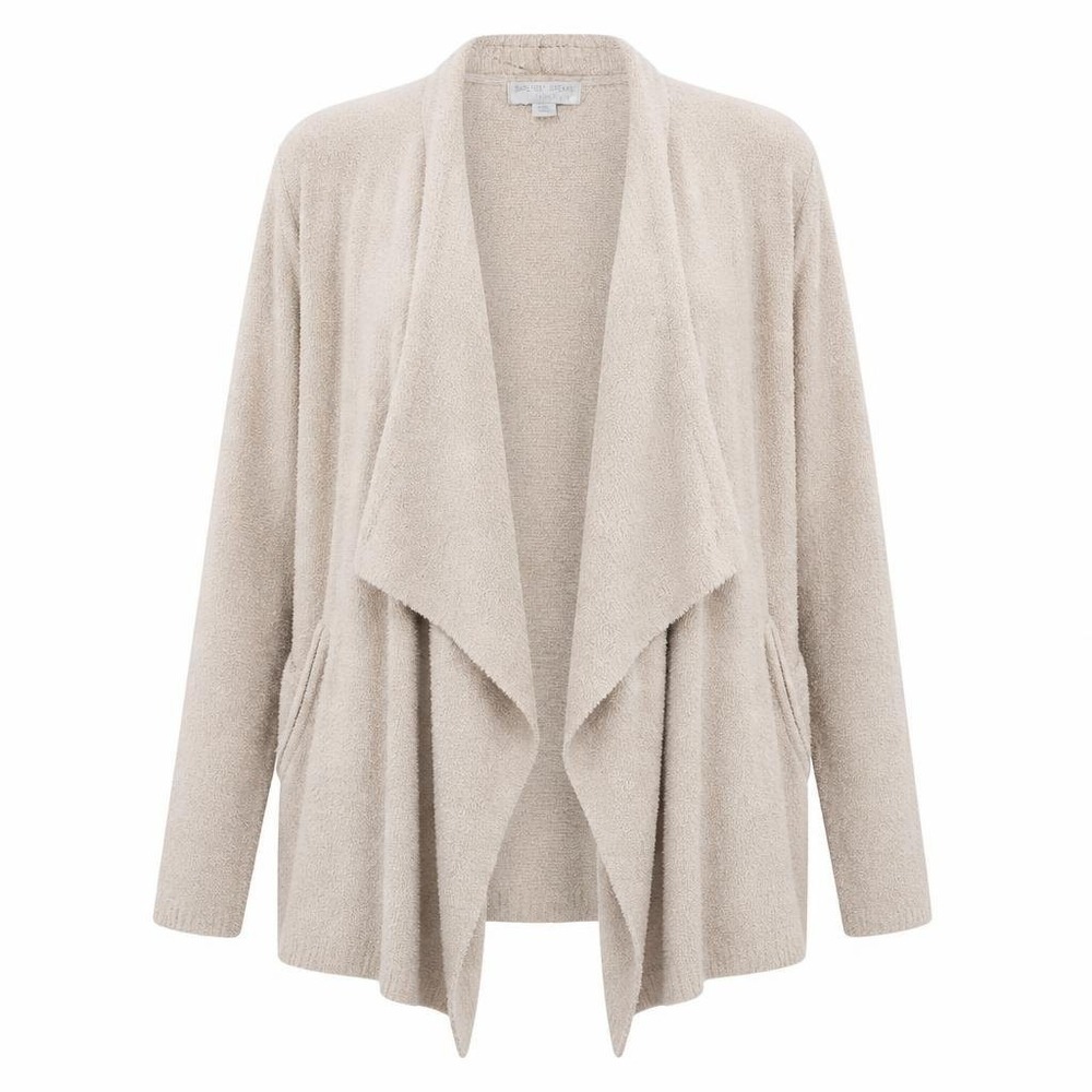 Barefoot Dreams Island Wrap Cardigan Womens L CozyChic Lite Beige Sweater Lounge